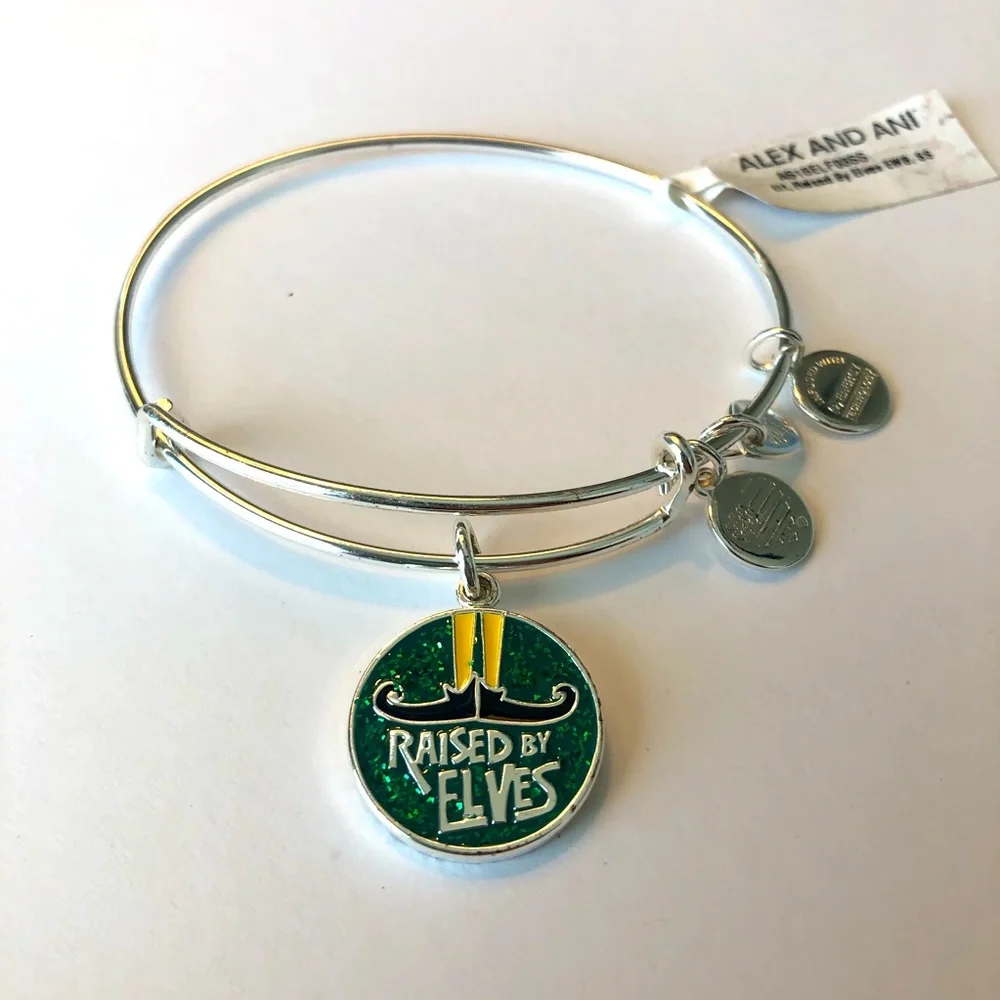 Alex and Ani Elf Raised by Elves Bangle Shiny Silver Bangle Bracelet - Picture 1 of 4